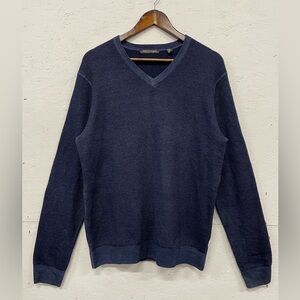 Saks Fifth Avenue Extra-Fine 100% Merino Wool Knitted V-Neck Sweater, Size L